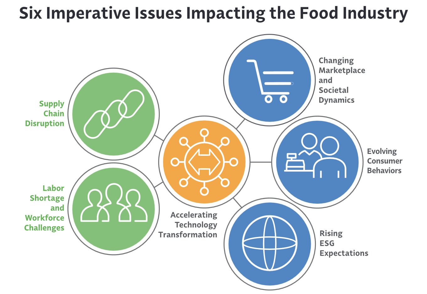 overview graphic of issues identified in the food industry in 2022