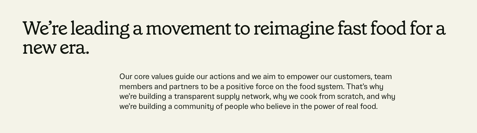 Sweet Green goal: We're leading a movement to reimagine fast food for a new era